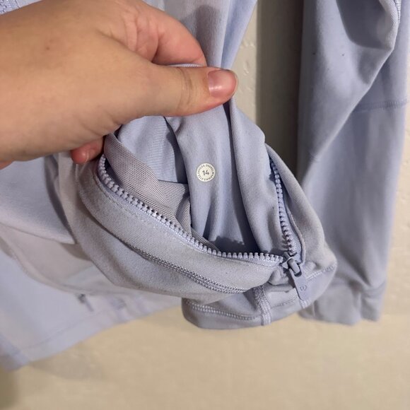 Lululemon Plus Size Baby Blue Long Sleeved Define Athletic Zip Up Jacket - Picture 7 of 10